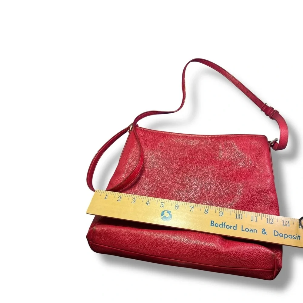 Coach Red Pebbled Leather Crossbody Bag F37321 Adjustable Strap Shoulder Purse